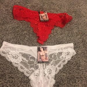 Lace Thong Panties Pair